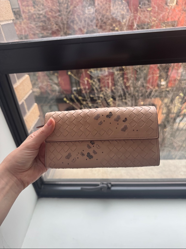 Bottega Veneta Light Pink Woven Wallet